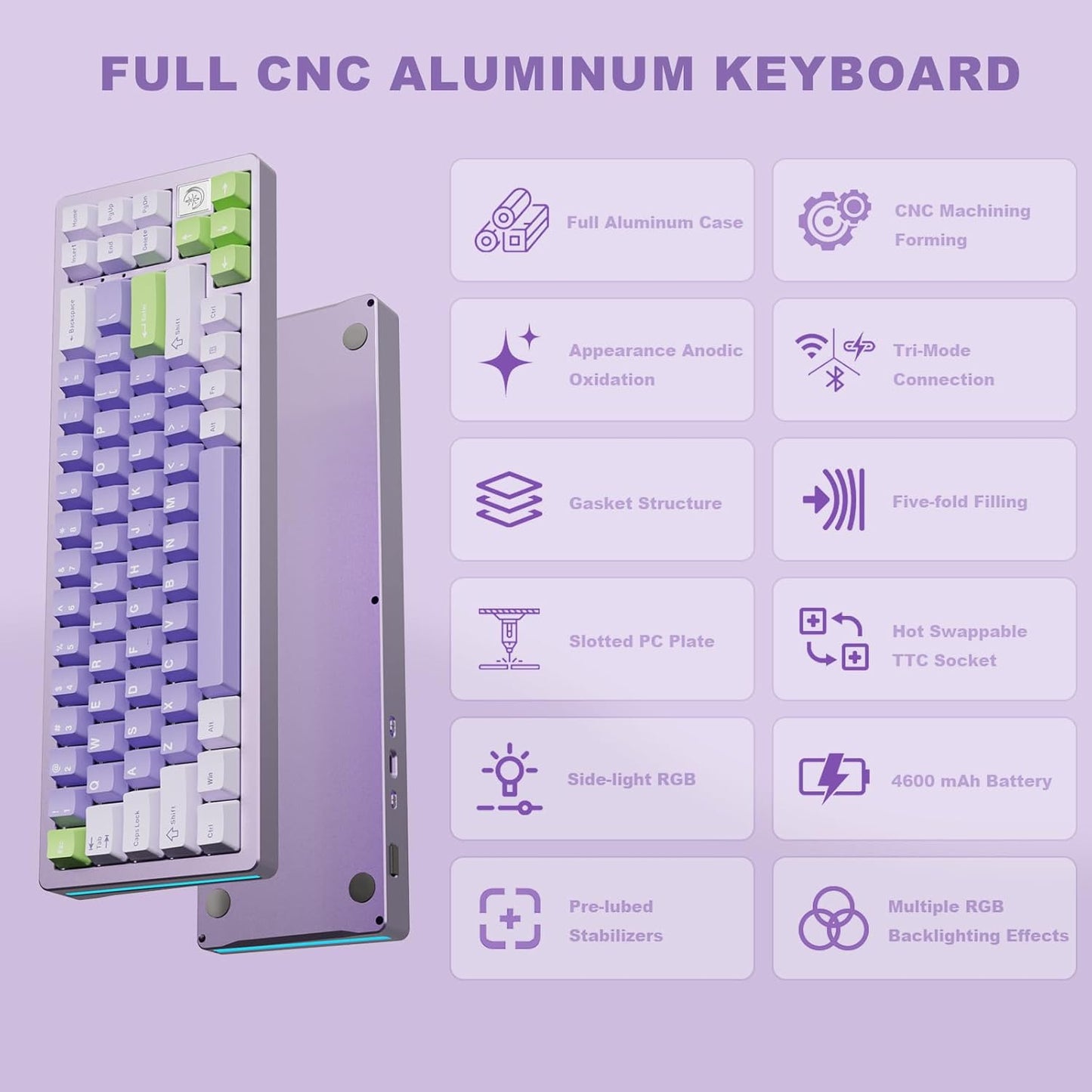 Yunzii AL71, 65% 68% Compact Aluminum Mechanical Keyboard with Custom Switches