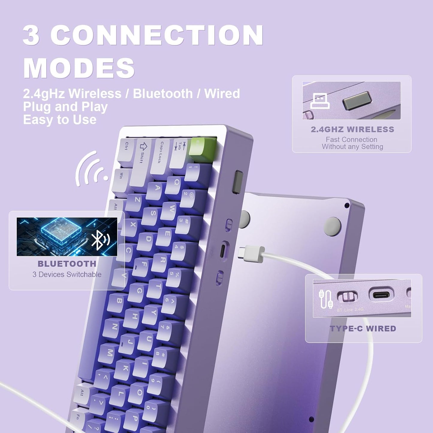 Yunzii AL71, 65% 68% Compact Aluminum Mechanical Keyboard with Custom Switches