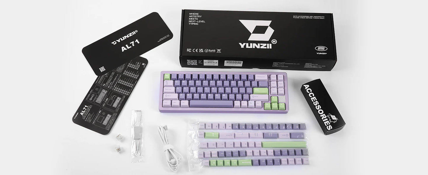 Yunzii AL71, 65% 68% Compact Aluminum Mechanical Keyboard with Custom Switches