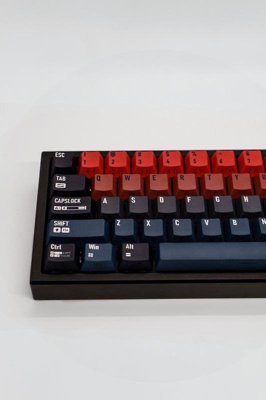 Blue vs Red LMK66 Custom Build Aluminum Mechanical Keyboard with Gateron Milky Yellow G Pro Linear Switches and Volume Knob Механична Клавиатура Къстъм Сглобка с Линейни Суичове