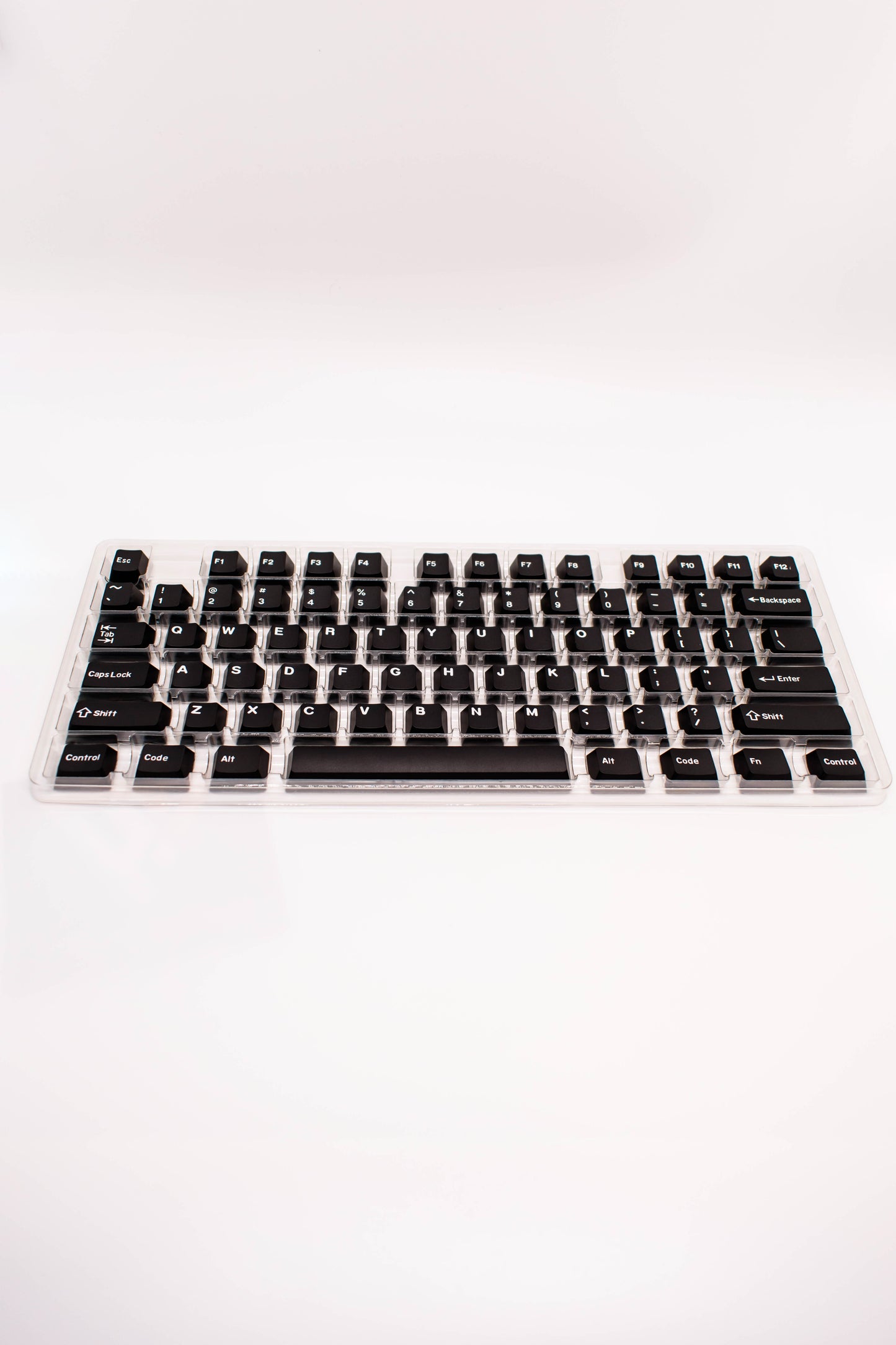 White on Black PBT Doubleshot Keycaps for Mechanical Keyboard, Cherry profile