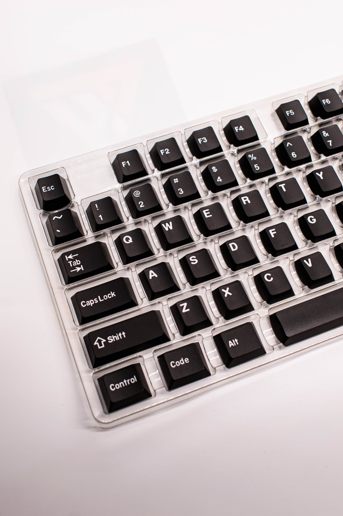 White on Black PBT Doubleshot Keycaps for Mechanical Keyboard, Cherry profile