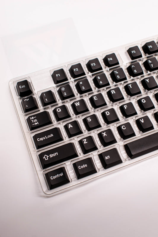 White on Black PBT Doubleshot Капачки за Механична Клавиатура, Cherry profile - TypeHero