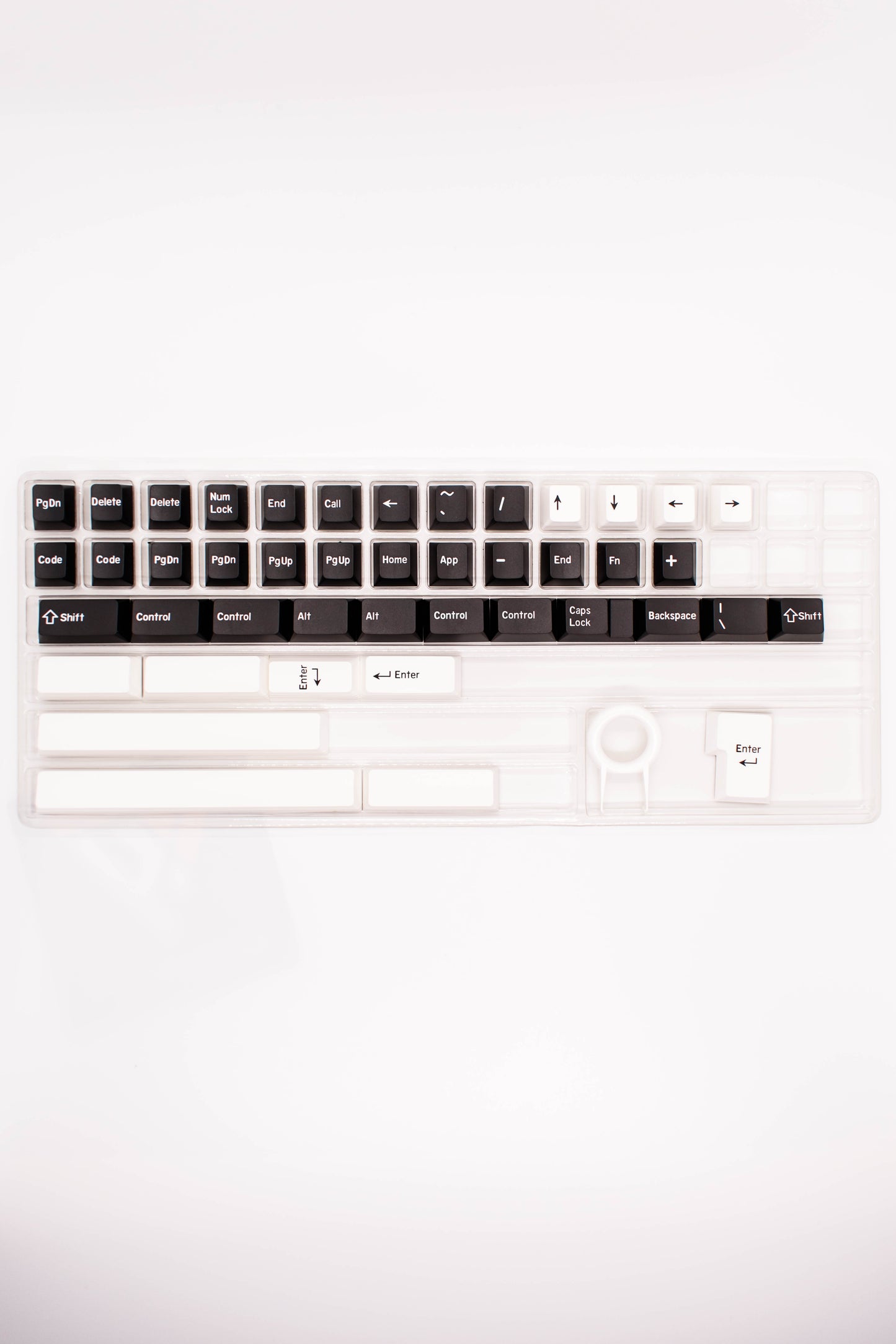 White on Black PBT Doubleshot Keycaps for Mechanical Keyboard, Cherry profile