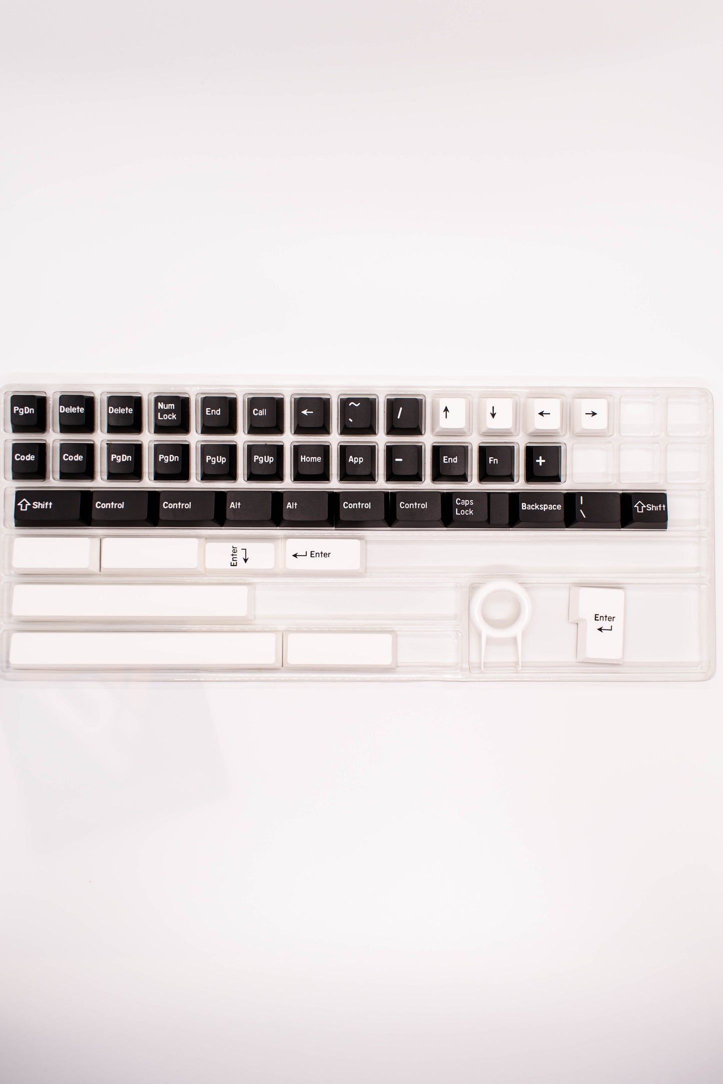 White on Black PBT Doubleshot Keycaps for Mechanical Keyboard, Cherry profile