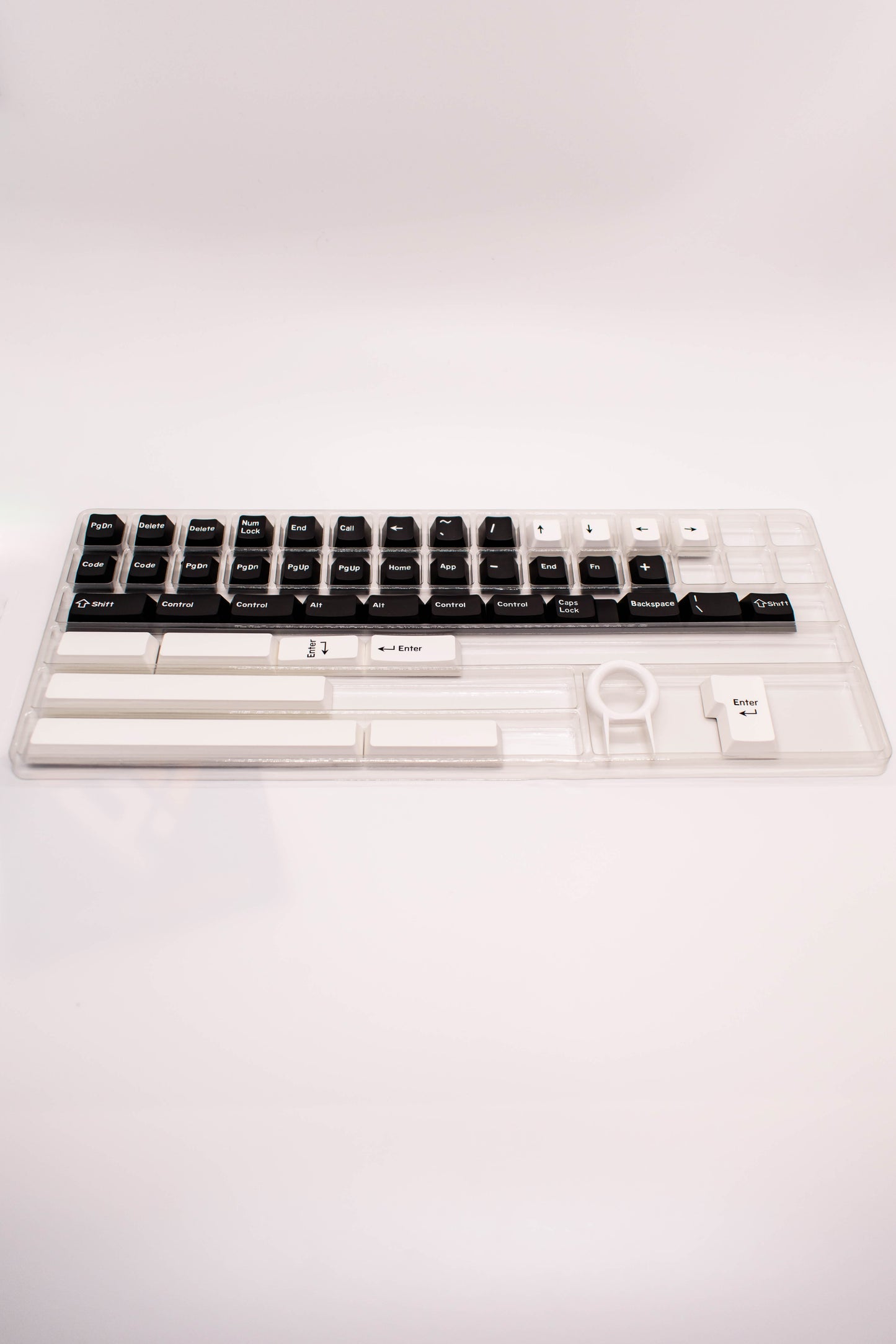 White on Black PBT Doubleshot Keycaps for Mechanical Keyboard, Cherry profile