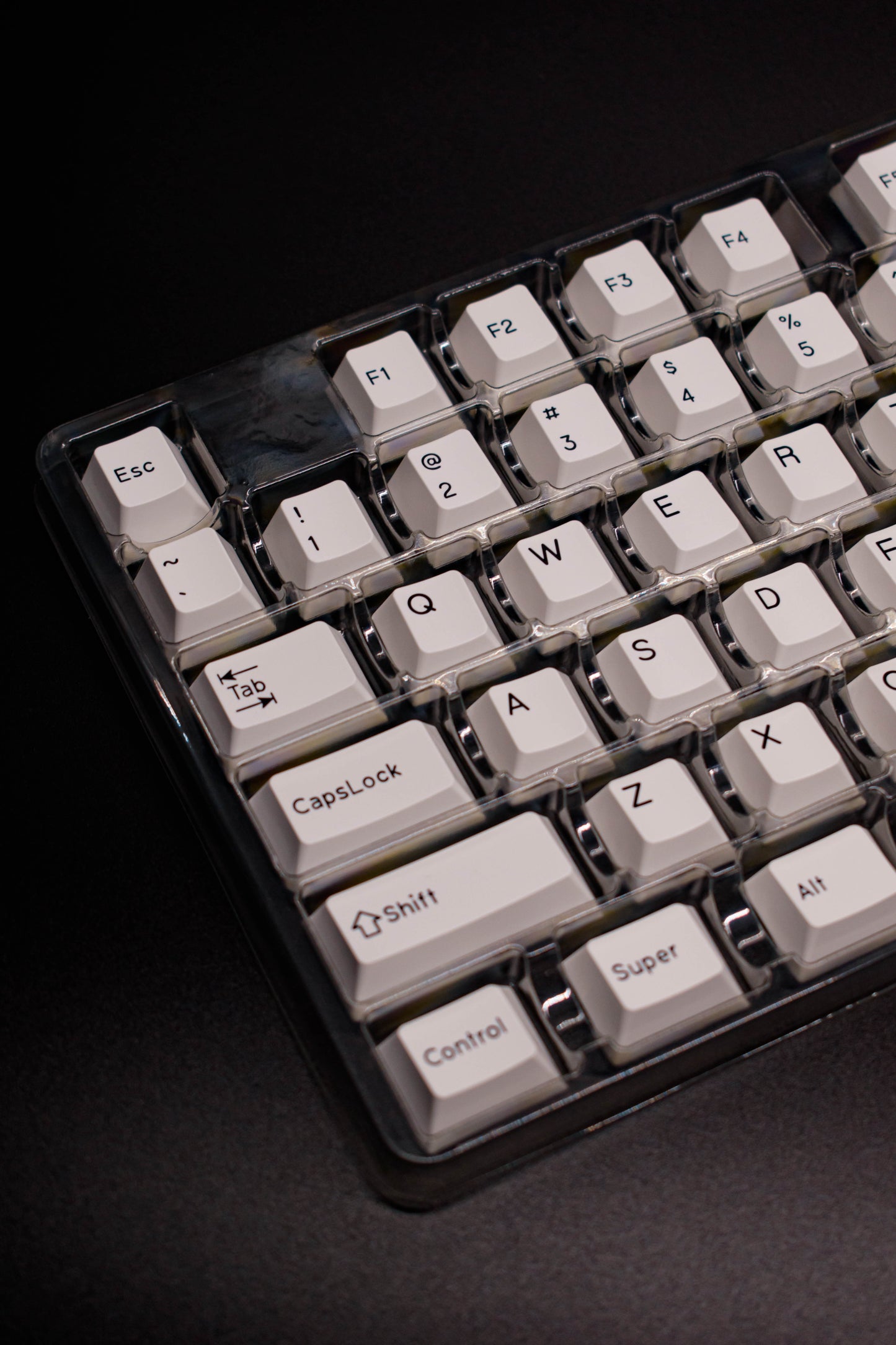 Black on White PBT Doubleshot Капачки за Механична Клавиатура, Cherry profile - TypeHero