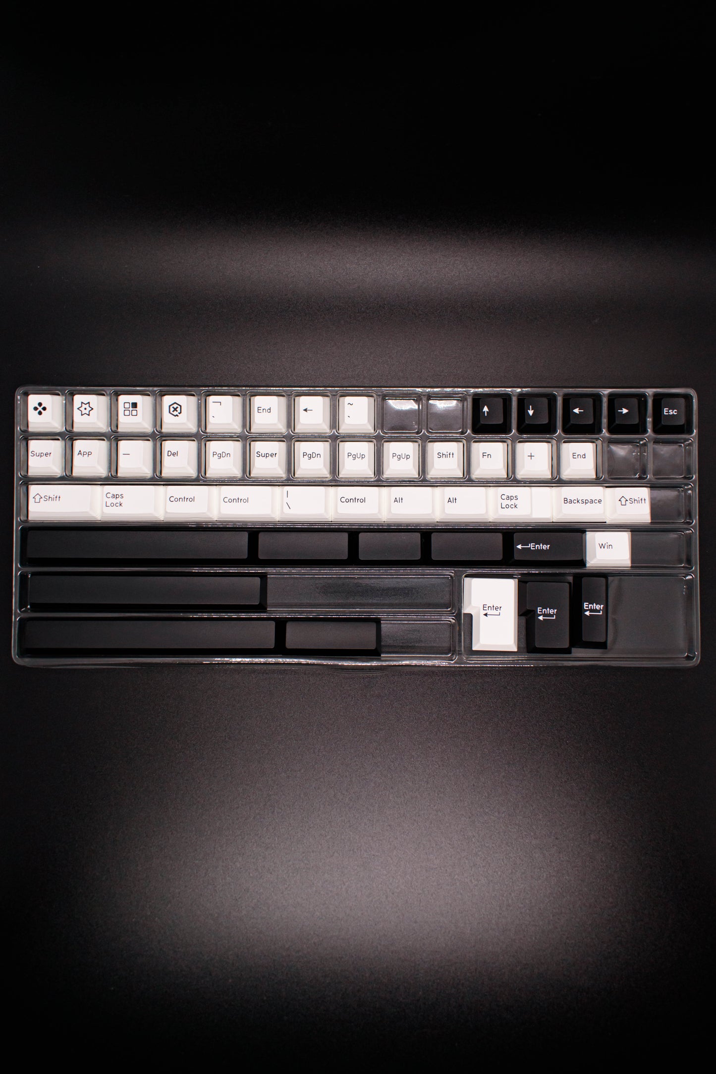 Black on White PBT Doubleshot Капачки за Механична Клавиатура, Cherry profile - TypeHero