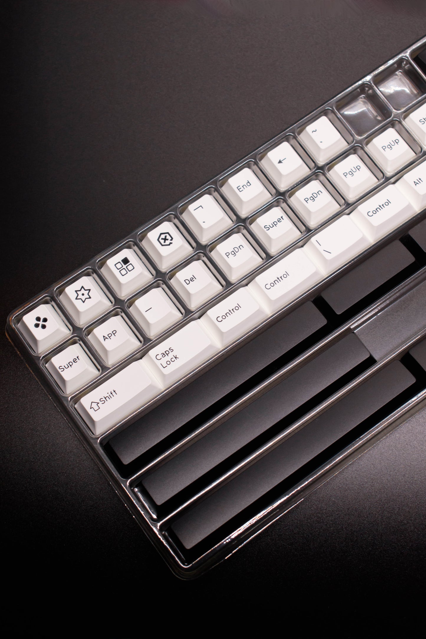 Black on White PBT Doubleshot Капачки за Механична Клавиатура, Cherry profile - TypeHero