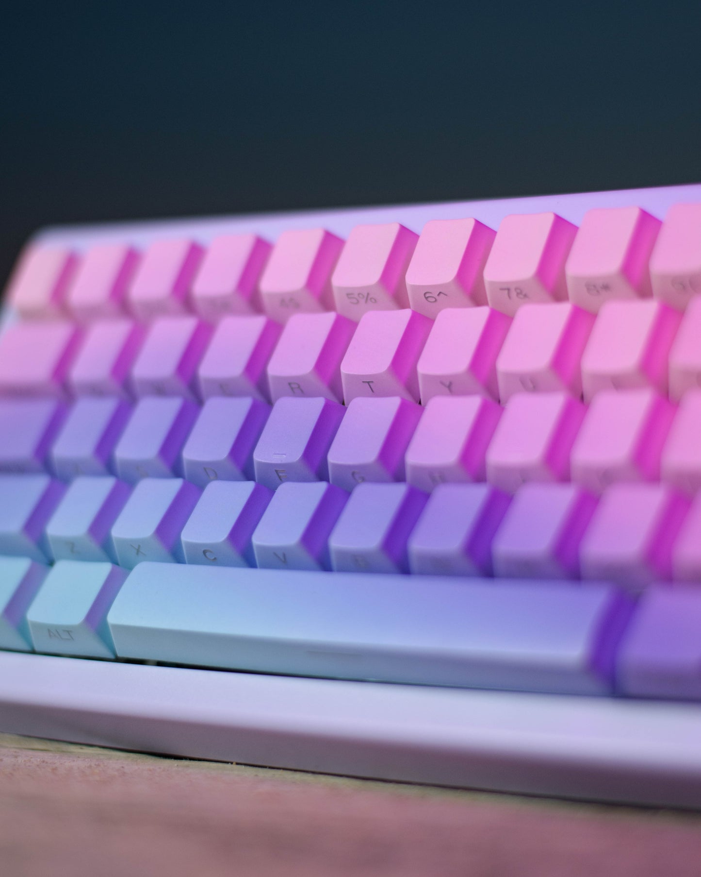 Pastel Gradient PBT Side Print DoubleShot Keycaps 124 броя Капачки за Механична Клавиатура със Страничен Принт Пастелени Цветове - TypeHero