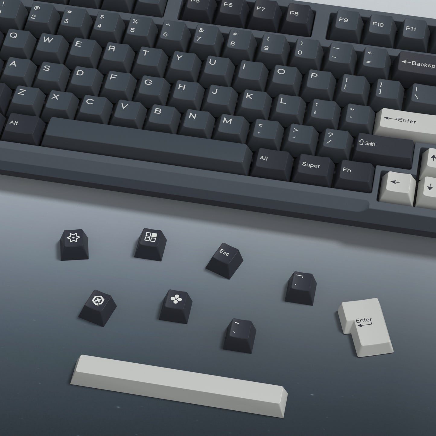 Apollo PBT Doubleshot Keycaps Капачки за Механична Клавиатура 176 броя Cherry Profile - TypeHero