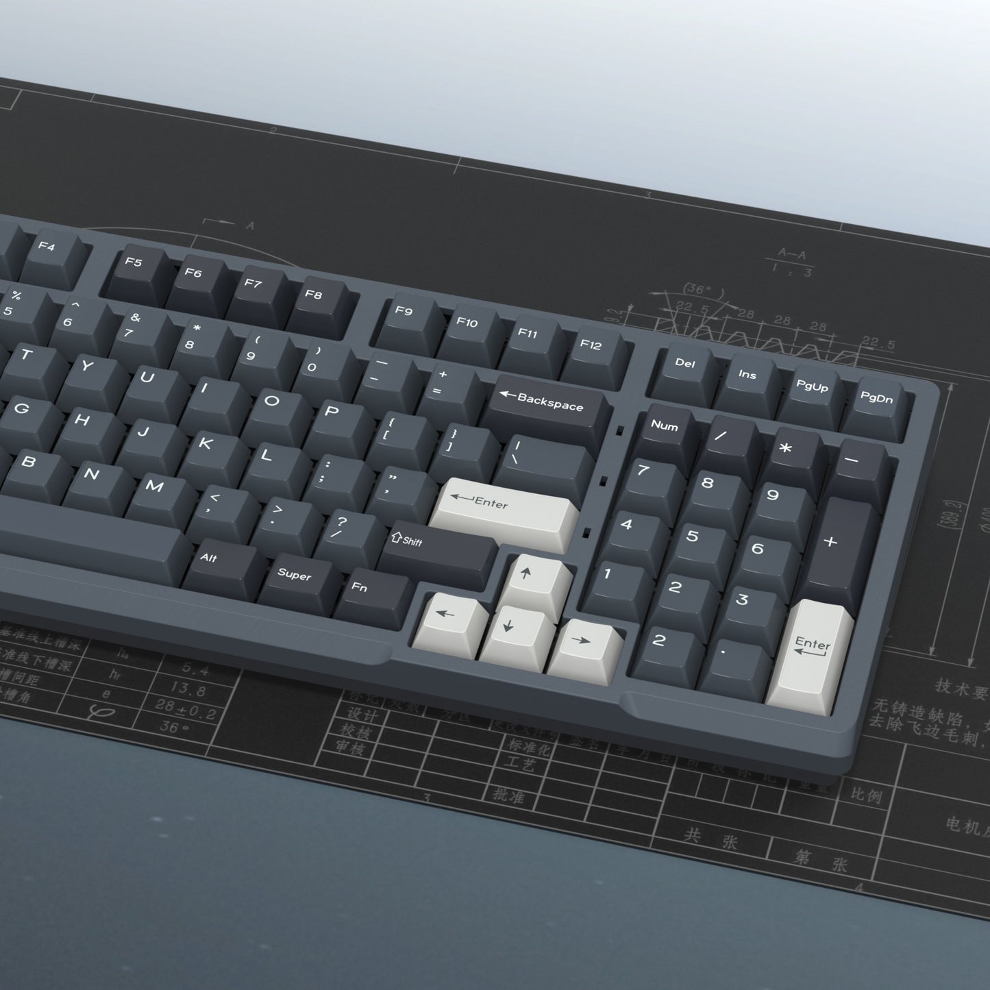 Apollo PBT Doubleshot Keycaps Капачки за Механична Клавиатура 176 броя Cherry Profile - TypeHero