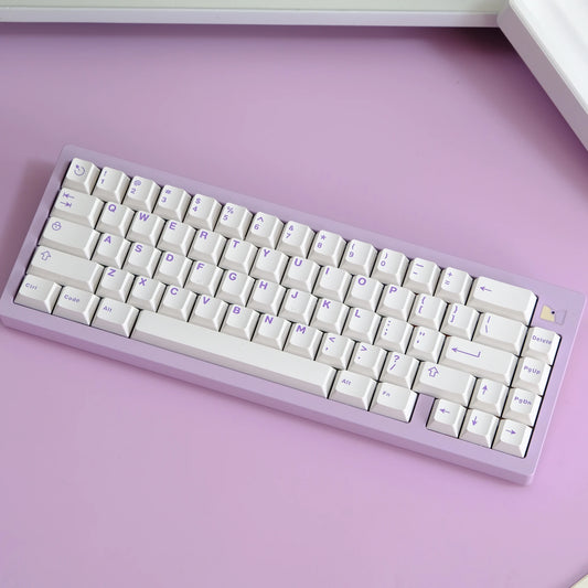 Purple on White ABS Doubleshot Cherry Keycaps