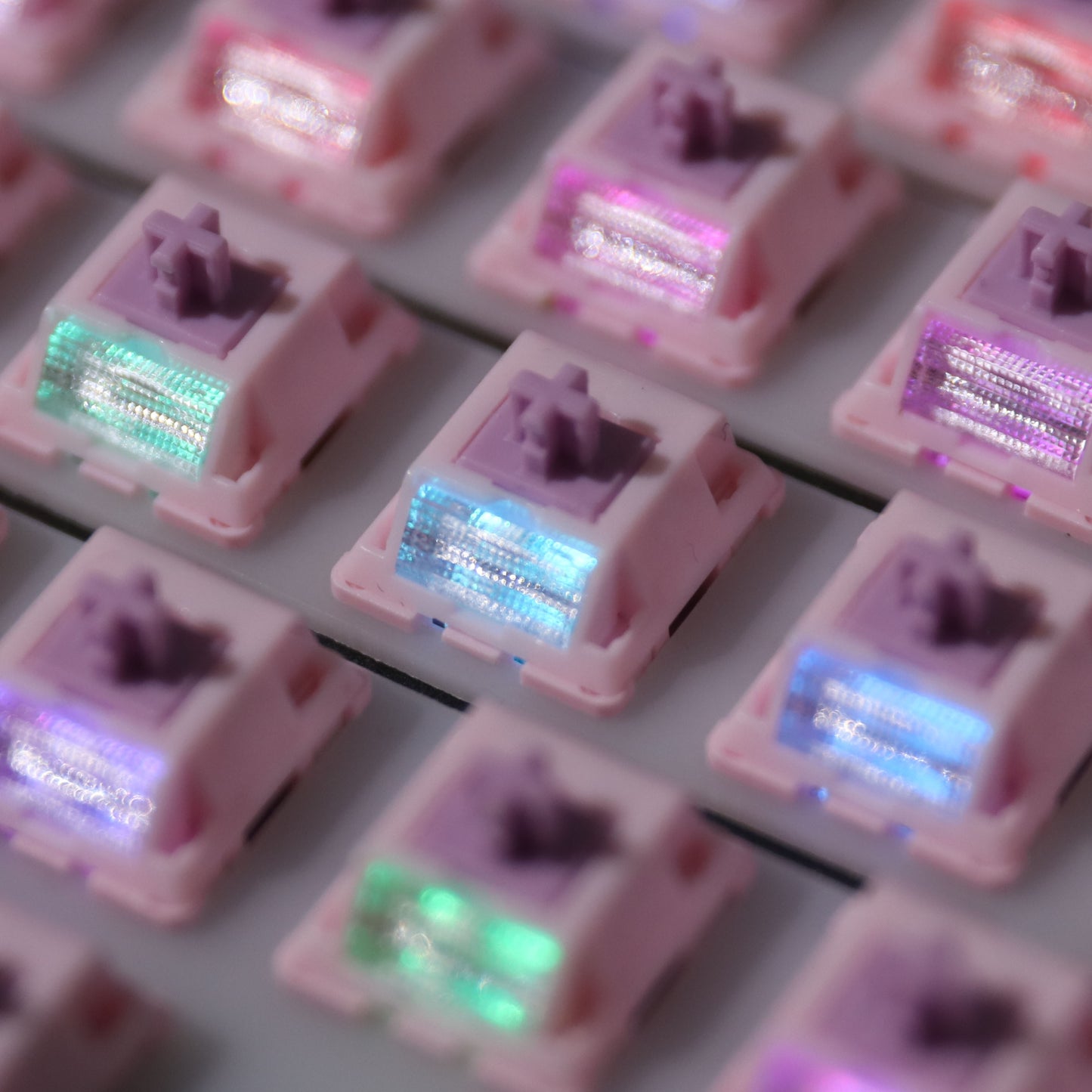 IKEYX Purple Bunny v2 Light Tactile Switches Суичове за Механична Клавиатура Леко Тактилни (90 броя) - TypeHero