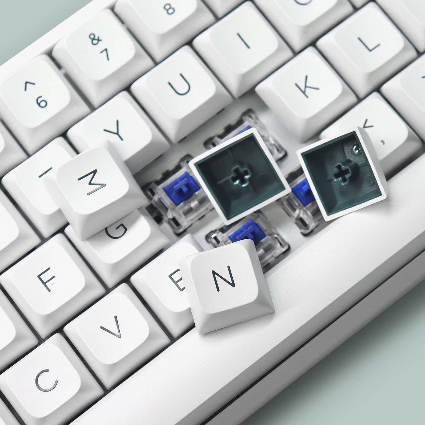 Black on White ISA Profile Doubleshot Капачки за Клавиатура PBT