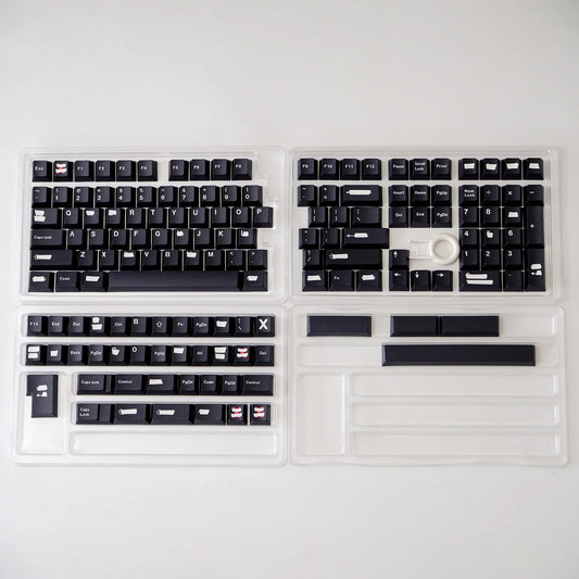 Redacted Black PBT Keycaps Doubleshot 150 броя Капачки за Механична Клавиатура - TypeHero