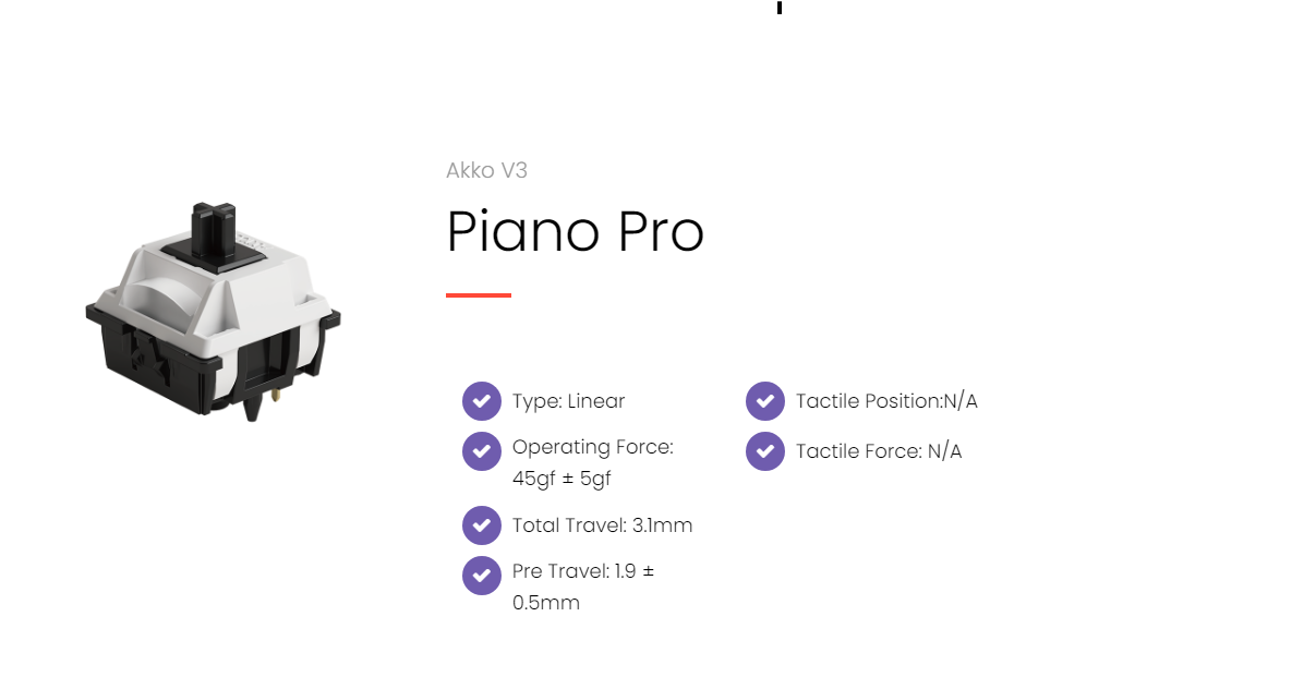 Akko Piano Pro v3 Суичове (x45 броя) за Механична Клавиатура 5-pin - TypeHero