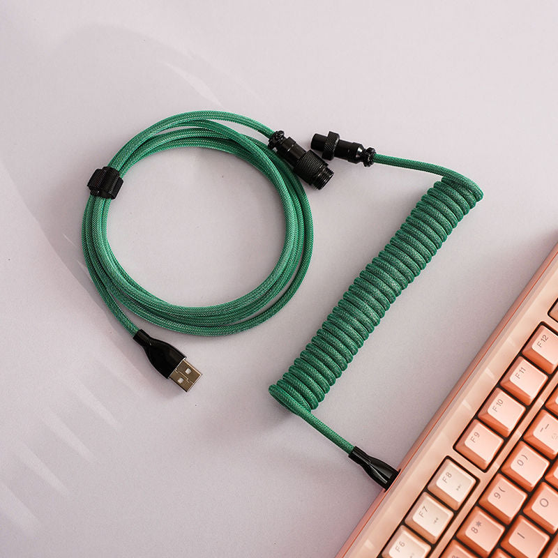 TypeHero Premium Coiled Навит Авиаторен Кабел USB-A към USB-C - TypeHero