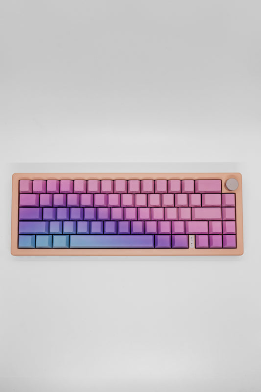 Pastel Rainbow GMK67 Custom Build Mechanical Keyboard with Volume Knob and Jerrzi Speed Silver Linear Switches Механична Клавиатура с Линейни Суичове и Копче за Регулаиране на Звука