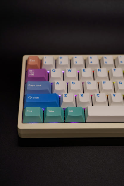 Cool-Toned Pastels Lucky65 V2 65% Алуминиева Механична Клавиатура (Jerrzi Brown тактилни)