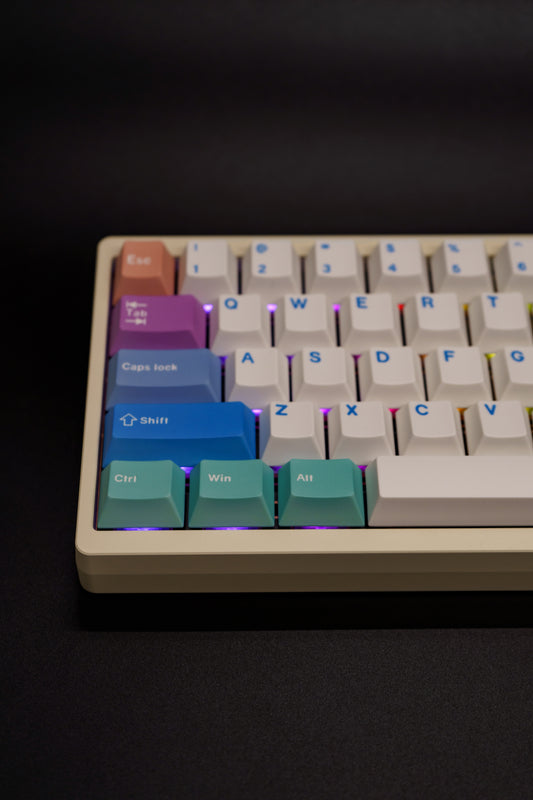 Cool-Toned Pastels Lucky65 V2 65% Алуминиева Механична Клавиатура (Jerrzi Brown тактилни)