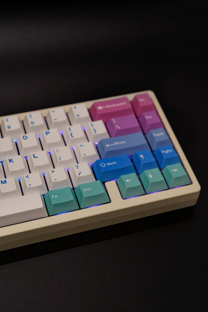 Cool-Toned Pastels Lucky65 V2 65% Алуминиева Механична Клавиатура (Jerrzi Brown тактилни)