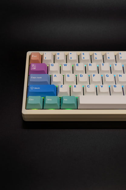 Cool-Toned Pastels Lucky65 V2 65% Алуминиева Механична Клавиатура (Jerrzi Brown тактилни)