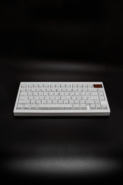 White Typewriter GMK81 75% Mechanical Keyboard