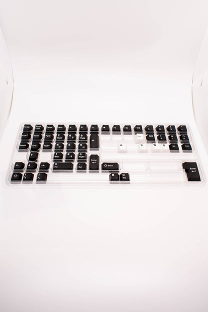 White on Black PBT Doubleshot Капачки за Механична Клавиатура, Cherry profile - TypeHero