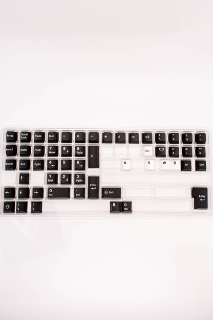 White on Black PBT Doubleshot Капачки за Механична Клавиатура, Cherry profile - TypeHero