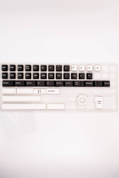 White on Black PBT Doubleshot Капачки за Механична Клавиатура, Cherry profile - TypeHero