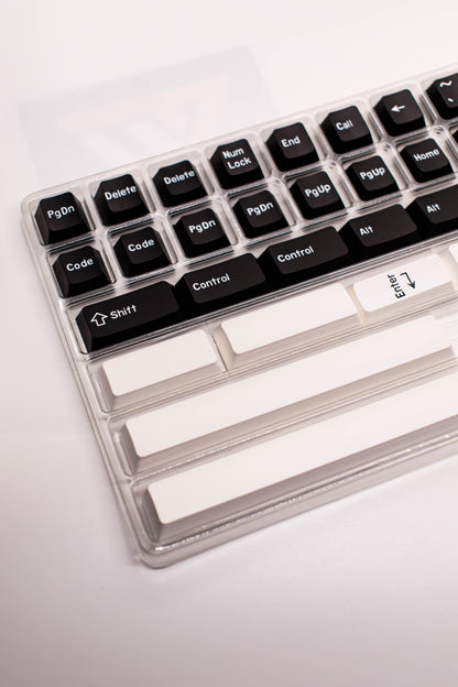White on Black PBT Doubleshot Капачки за Механична Клавиатура, Cherry profile - TypeHero