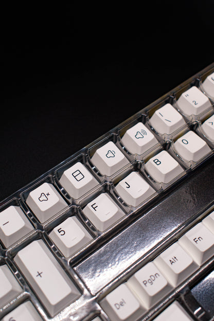 Black on White PBT Doubleshot Капачки за Механична Клавиатура, Cherry profile - TypeHero