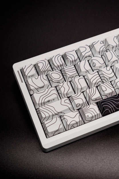 Topographic Cherry Profile PBT Dye Sub Side Print Капачки за Механична Клавиатура (Пълен комплект) - TypeHero