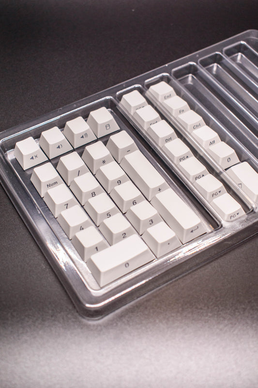 White Gray Gradient Side Print PBT Капачки за Механична Клавиатура Cherry Profile