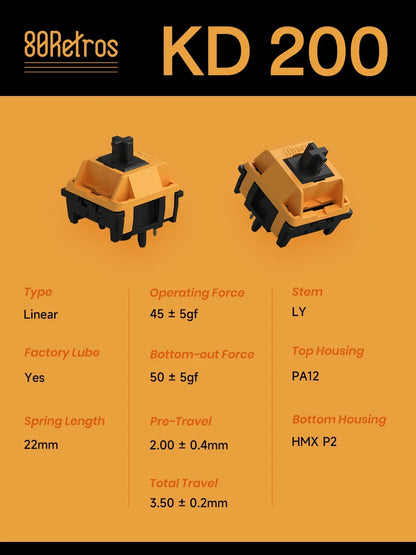HMX KD200 Linear Switches (x35 box) - TypeHero
