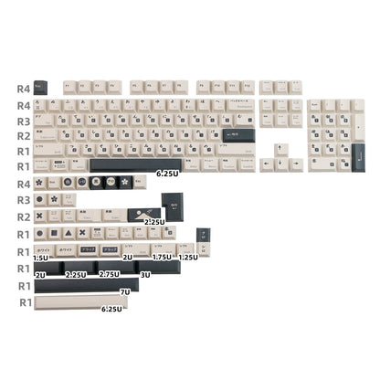 White Japanese PBT Keycaps DyeSub Keycaps Капачки за Клавиатура с Японски Дизайн - TypeHero