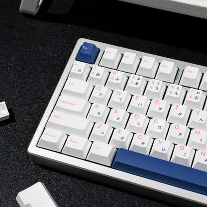 Pink and Blue White PBT Keycaps Cherry Profile - TypeHero