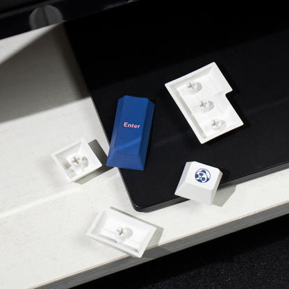 Pink and Blue White PBT Keycaps Cherry Profile - TypeHero