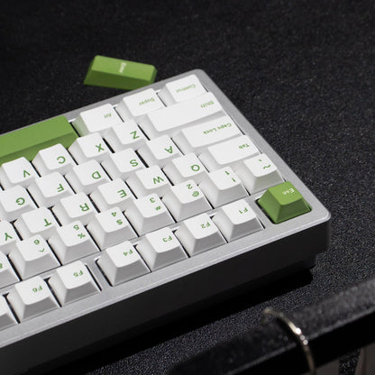 White and Green PBT Dye Sub Keycaps Cherry Profile - TypeHero