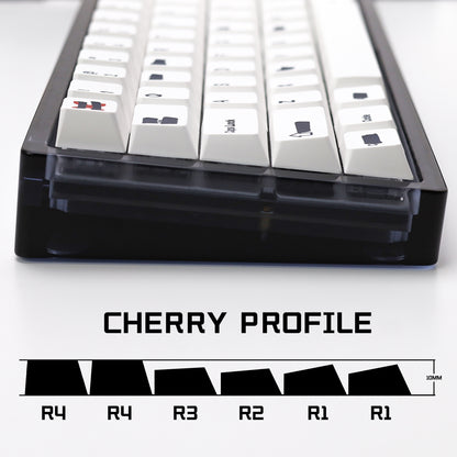 Redacted White / Black PBT Keycaps Doubleshot – 140 Броя