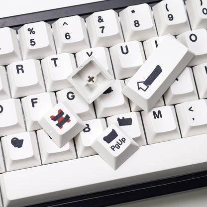 Redacted White / Black PBT Keycaps Doubleshot – 140 Броя