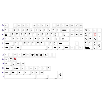 Redacted White / Black PBT Keycaps Doubleshot – 140 Броя