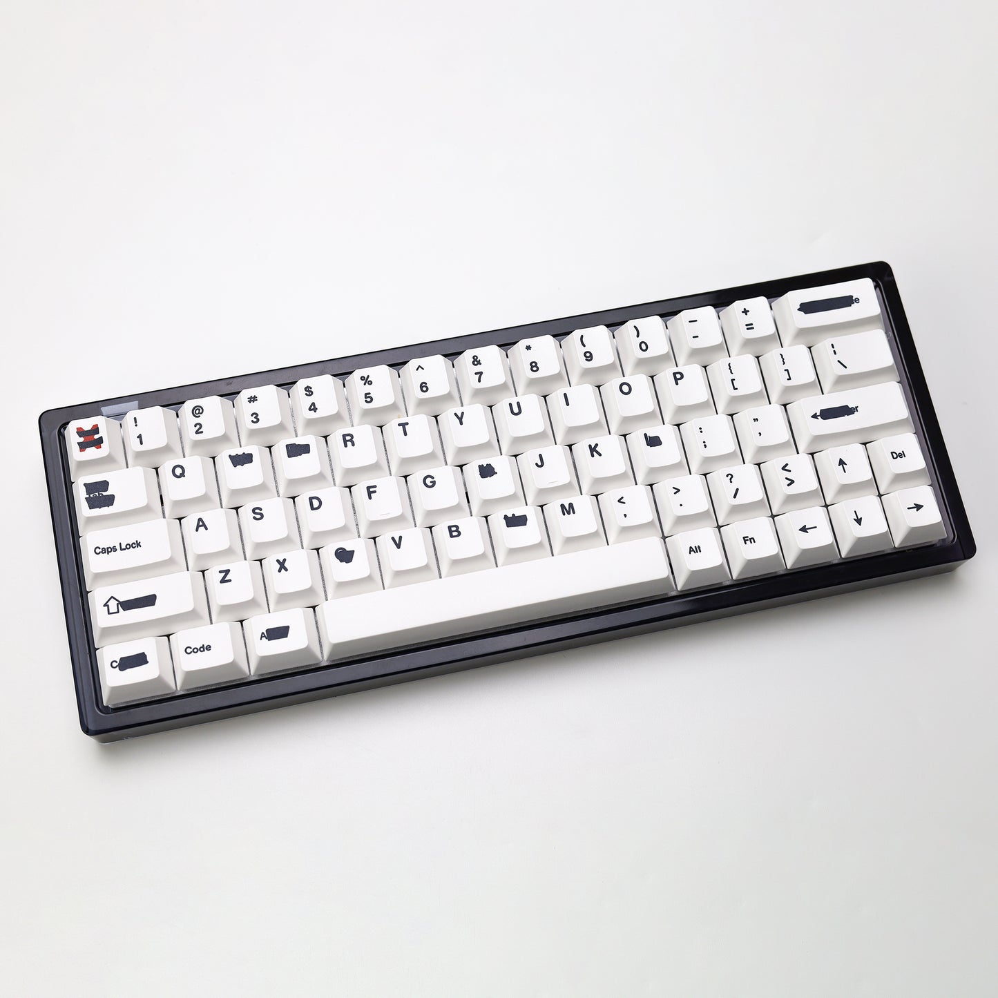 Redacted White / Black PBT Keycaps Doubleshot – 140 Броя