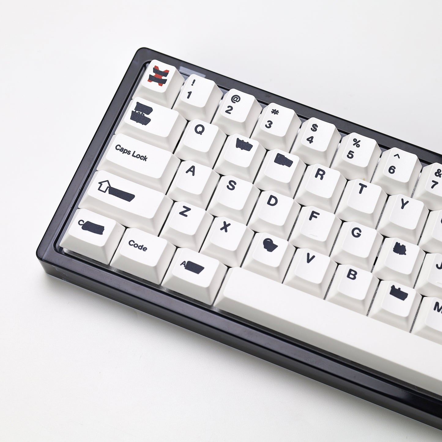 Redacted White / Black PBT Keycaps Doubleshot – 140 Броя