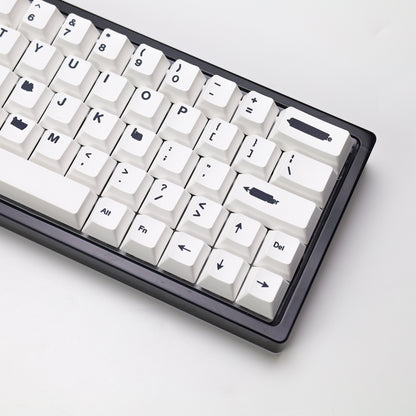 Redacted White / Black PBT Keycaps Doubleshot – 140 Броя