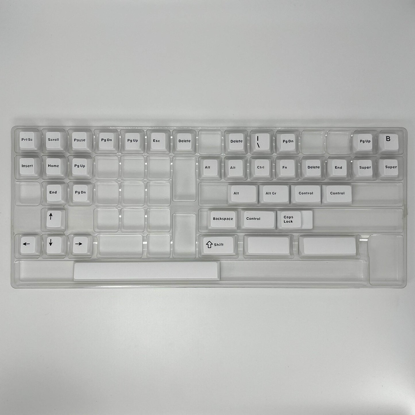 Black on White PBT Doubleshot Капачки за Механична Клавиатура, Cherry profile