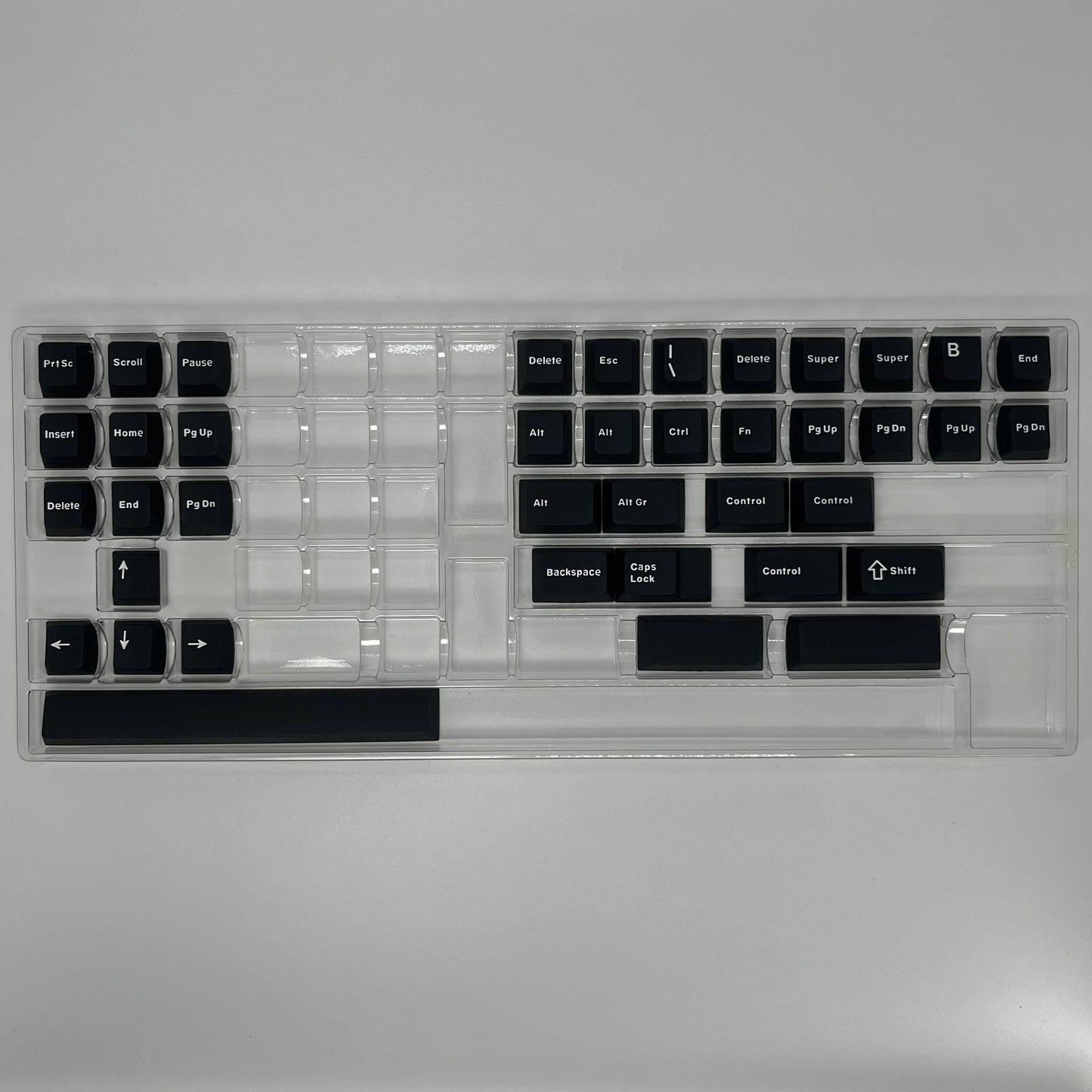 White on Black PBT Doubleshot Капачки за Механична Клавиатура, Cherry profile