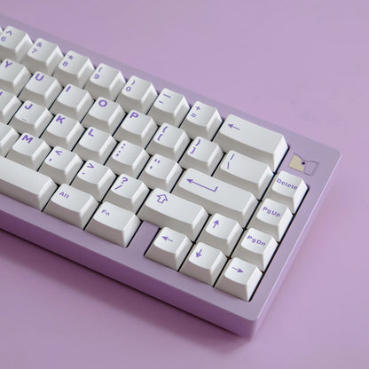 Purple on White ABS Doubleshot Cherry Keycaps