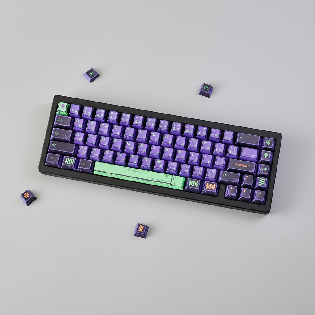 Purple Comix PBT Keycaps EVA Style Капачки за Механична Клавиатура